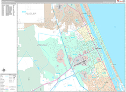 Daytona Beach Wall Map Premium Style 2026